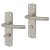 Satin Stainless Steel Arched Bathroom Door Handles - 172 x 44mm
