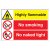 Danger Highly Flammable / No Smoking / No Naked Lights Sign - 600 x 400mm - Rigid Plastic