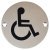 Disabled Toilet Door Sign - 75mm Diameter - Satin Stainless Steel