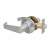 Satin Chrome Return to Door Hotel Passage Door Handles on Round Rose Set