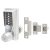 Unican 1000-4 1041 Heavy Duty Push Button Code Lock and Latch & Key Override - Sat Chrome