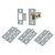 Tubular Latch Pack - 57mm Backset - 3 x Fire Rated Ball Bearing Hinges - Satin Chrome