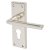 Brass Polished Nickel Euro Lock Door Handles - Dieci Range - 150 x 50mm