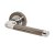Polished Chrome/Black Nickel Door Handles on Round Rose - Argo Range