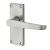 Satin Chrome Budget Straight Latch Door Handles - Short Plate - Mia Range - 114 x 42mm