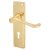 Polished Brass Victorian Scroll Keyhole Lock Door Handles - 155 x 42mm