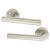 Satin Stainless Steel 19mm Straight T-Bar Door Handles on Round Rose