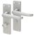 Satin Chrome Victorian Straight Bathroom Door Handles - 155 x 42mm