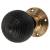 Ebony Knob & Antique Brass Rose Beehive Mortice Door Knob - 58mm Rose Diameter