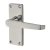 Polished Chrome Budget Straight Latch Door Handles - Short Plate - Mia Range - 114 x 42mm