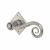 Pewter Monkey Tail Door Handles on Square Rose