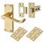 Polished Brass Budget Scroll Latch Door Handles Pack - Short Plate