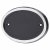 Screw Fix Door Numeral & Letter Blank Plate - 100 x 145mm - Oval - Polished Aluminium and Black