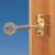 8K118 Budget Wooden Window Lock - Polished Brass - Pack of 4 with 1 Key