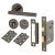 Black Nickel Bathroom Lock Door Handles on Rose Pack - Bella Range