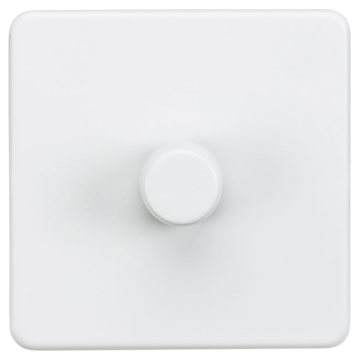 5 - 150W 1 Gang 2 Way Push On/Off Rotary Intelligent LED Dimmer Switch - Matt White