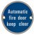 Automatic Fire Door Keep Clear Door Sign - 75mm Diameter - Satin Stainless Steel