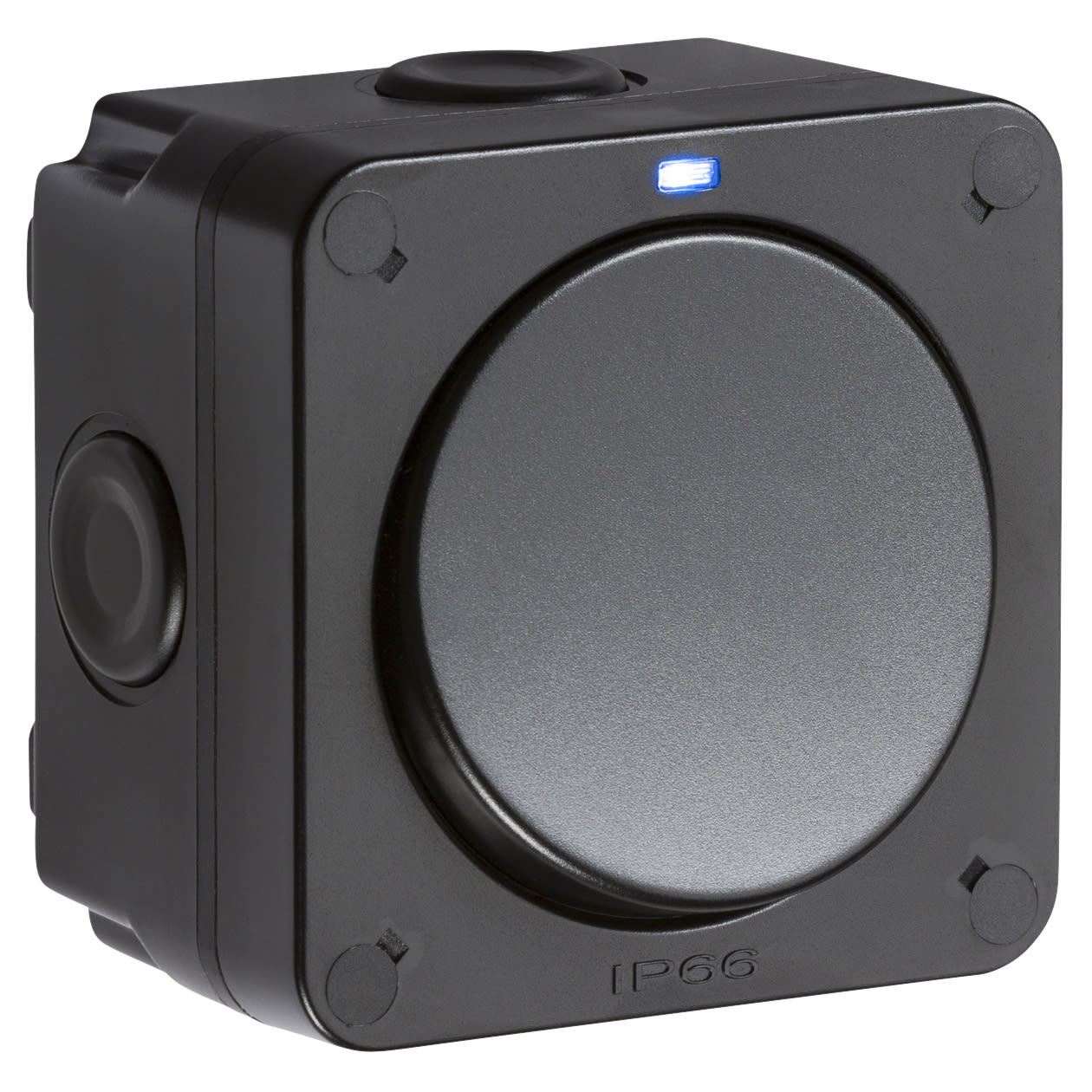 20AX 1 Gang 2 Way Outdoor Weatherproof Switch with LED - Black