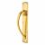 Polished Brass Offset Door Pull Handle on Plate - Screw Fix - 450 x 75mm - LH