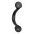 Bean Bow Cabinet Pull Handle - 80mm Centres - Antique Black Iron