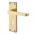 Polished Brass Budget Straight Keyhole Lock Door Handles - Mia Range - 153 x 42mm