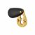 Plain Teardrop Escutcheon - 48 x 29mm - Keyhole - Ebony/Brass
