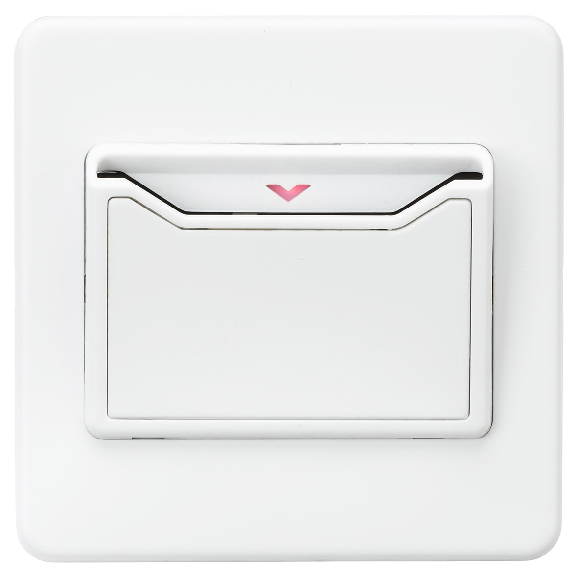 32A 1 Gang Screwless Flat Plate Key Card Switch - Matt White
