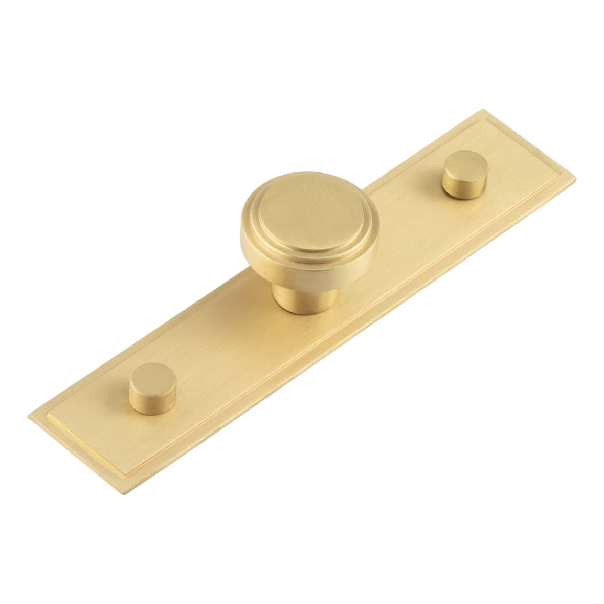 Cropley Stepped Round Cabinet Knob on Stepped Backplate - 30mm Diameter - Satin Brass