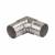 90° Sharp Elbow Tube Connector - 316 Brushed Satin Stainless Steel