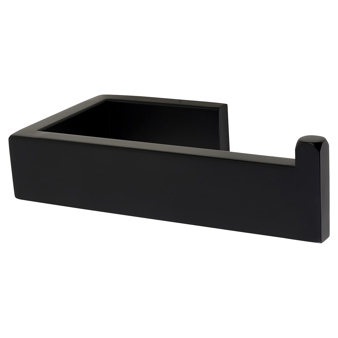 Contemporary Square Toilet Roll Holder - 145 x 75 x 40mm - Matt Black