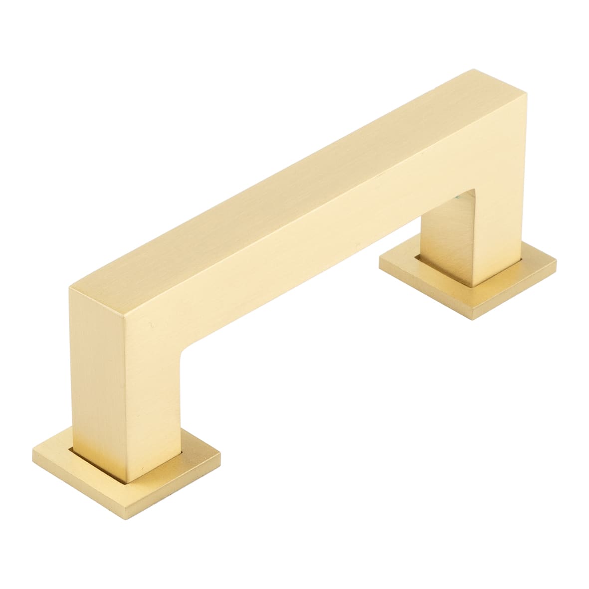 Trafalgar 25mm Square D-Bar Cabinet Pull Handle - 96mm c/c - Satin Brass