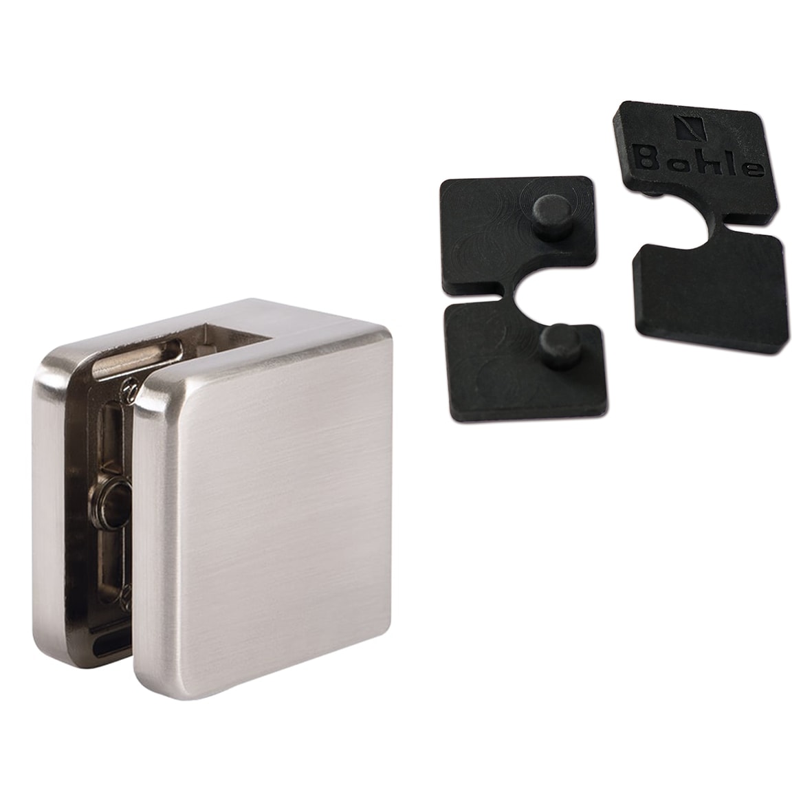 Square Balustrade Clamps & Inserts - 10mm Glass - 45mm x 45mm - Austenitic Stainless - Pk of 4