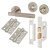 Satin Nickel Reeded Bathroom Lock Door Handles Pack - Lily Range