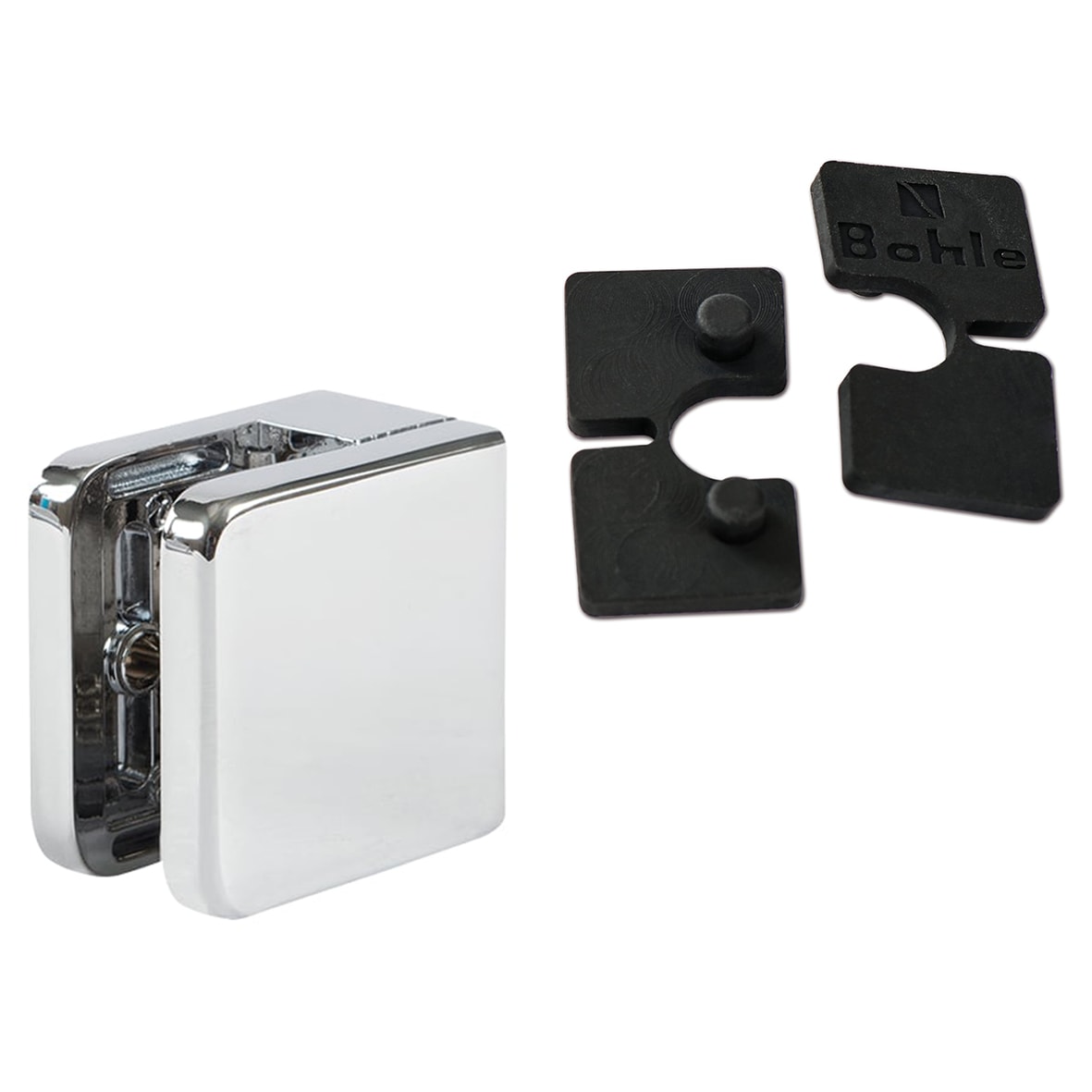 Square Balustrade Clamps & Inserts - 10mm Glass - 45mm x 45mm - Polished Chrome - Pack of 4