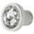 Flat Crystal Glass Cabinet Knob - 21mm Diameter - Polished Chrome