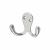Diecast Double Coat Hook - 70 x 28mm - Polished Chrome - Pack of 10