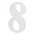 79mm Screw Fix Door Numeral - 8 - White