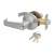 Satin Chrome Return to Door Hotel Entrance Door Handles on Round Rose Set