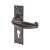 Metalized Antique Black Iron Tudor Euro Lock Door Handles - 159 x 38mm