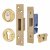 Euro Deadlock & Double Cylinder - 65mm Case - 44mm Backset - Square - PVD Brass