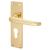 Polished Brass Victorian Straight Euro Lock Door Handles - 155 x 42mm