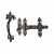 Metalized Antique Black Iron Fleur de Lys Thumb Latch Set