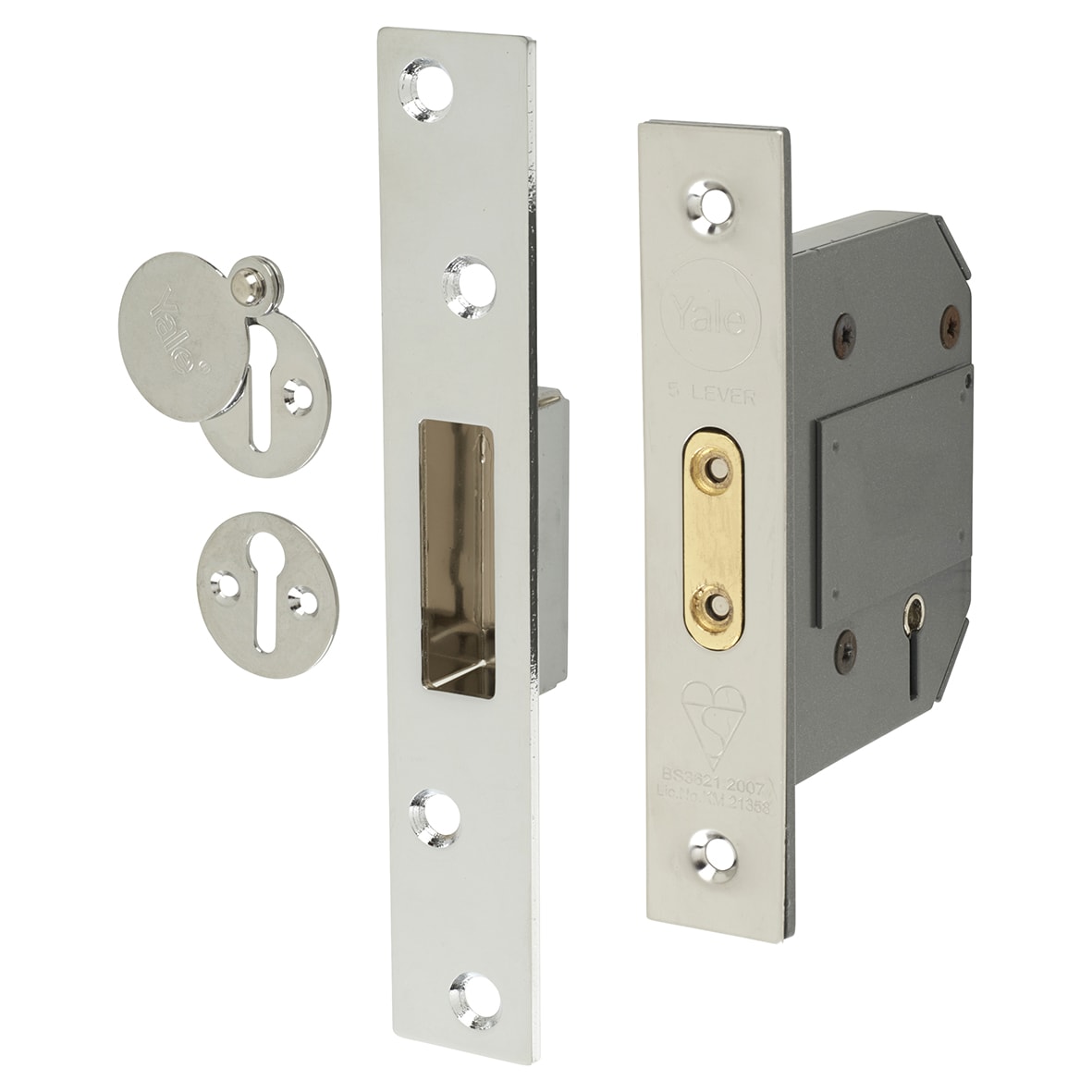 M562:2007 5 Lever Deadlock - 76mm Case - 57mm Backset - Polished Chrome