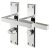 Brass Polished Chrome Bathroom Door Handles - Stratus Range - 180 x 40mm