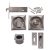 Square Flush Privacy Set with Bolt - Satin Nickel
