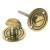Reeded Bathroom Turn & Release - 50mm Diameter - Aged Brass