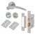 Satin Chrome Bathroom Lock Door Handles on Rose Pack - Aston Range