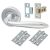 Marcus Polished Chrome Latch Door Handles on Rose Pack - Sutton Range