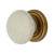 Porcelain Crackle Glaze Round Cabinet Knob - 39mm Diameter - Antique Brass