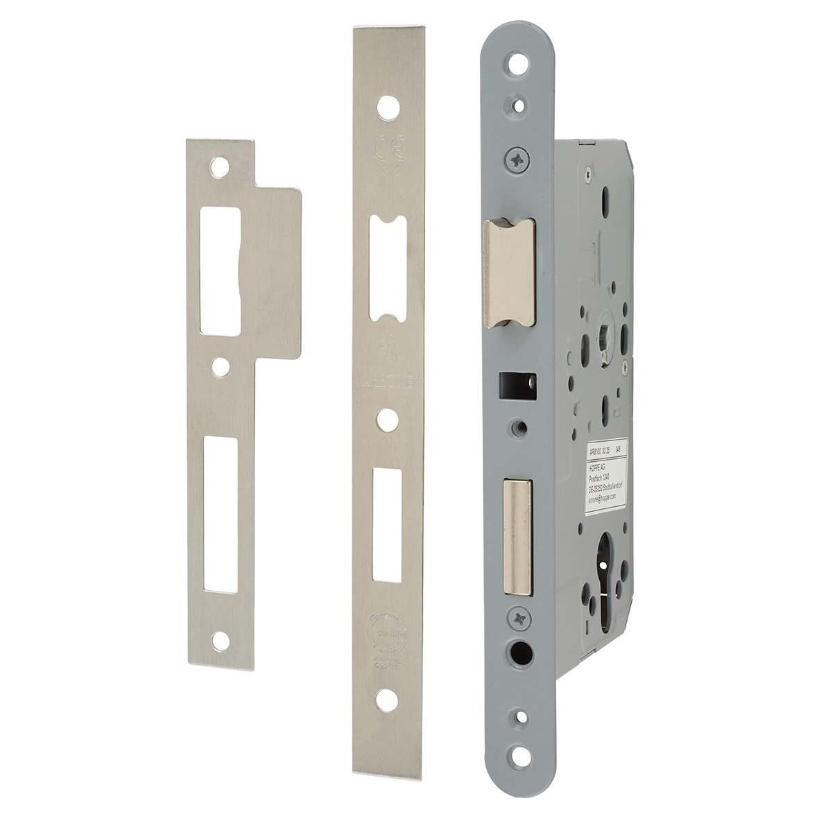 Euro Profile DIN Sashlock - 88mm Case - 60mm Backset - Square - Satin Stainless Steel